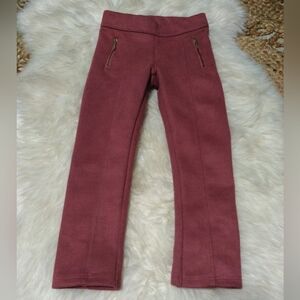 Janie and Jack Mauve Faux Suede Leggings with Zipper Accents Size 4